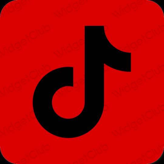 Estetyka czerwony TikTok ikony aplikacji