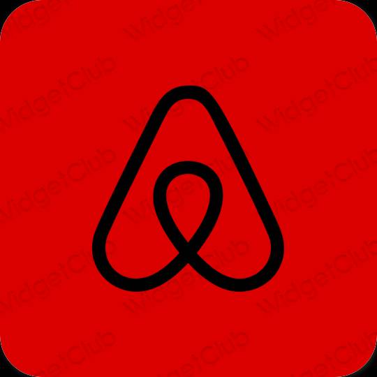 Aesthetic red Airbnb app icons