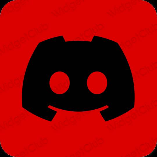 Estetický Červené discord ikony aplikací