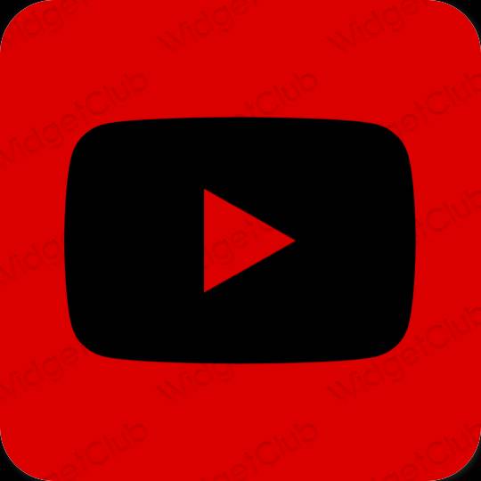 Естетичен червен Youtube икони на приложения