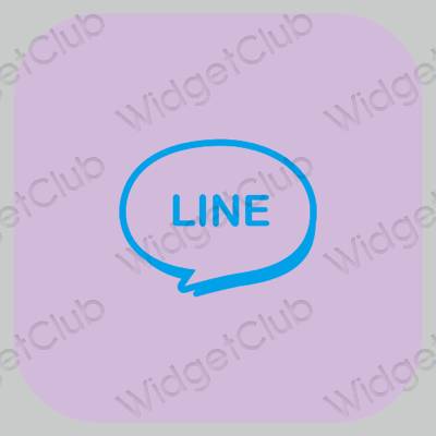 Ესთეტიური მეწამული LINE აპლიკაციის ხატები