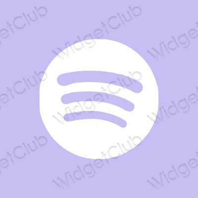 សោភ័ណ ពណ៌ខៀវ pastel Spotify រូបតំណាងកម្មវិធី