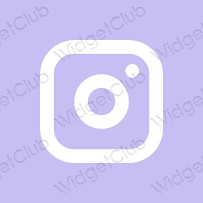 Estetik pastel mavi Instagram proqram nişanları