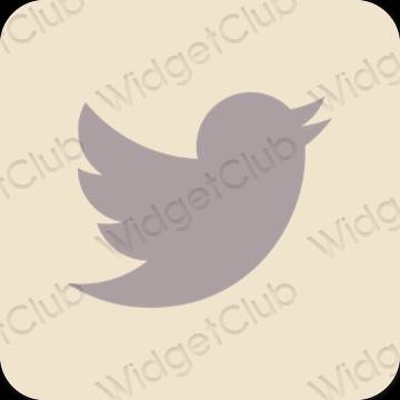 Estetico beige Twitter icone dell'app