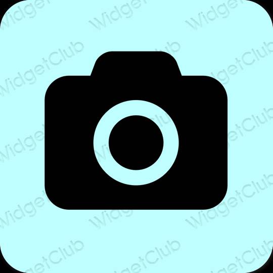 Æstetisk pastel blå Camera app ikoner