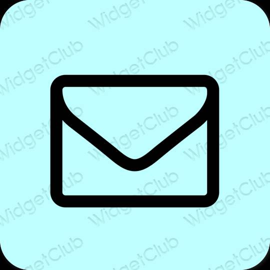 جمالي الأزرق الباستيل Mail أيقونات التطبيق