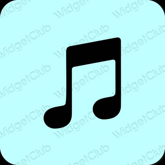 Естетски пастелно плава Apple Music иконе апликација