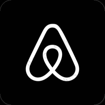 Ästhetisch Schwarz Airbnb App-Symbole