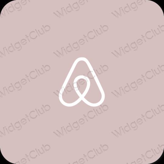 Estetyka pastelowy róż Airbnb ikony aplikacji