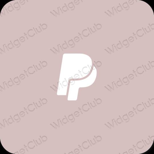 Estetik pastel pembe Paypal uygulama simgeleri