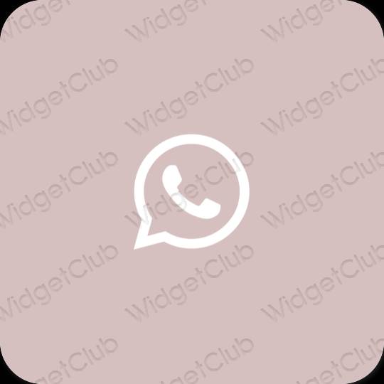 جمالي الوردي الباستيل WhatsApp أيقونات التطبيق