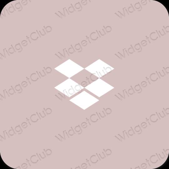 Esztétika pasztell rózsaszín Dropbox alkalmazás ikonok
