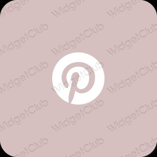 Естетичен пастелно розово Pinterest икони на приложения