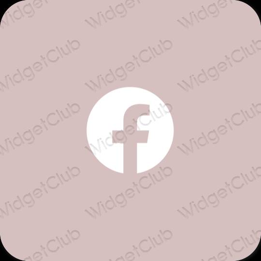 Estetic roz pastel Facebook pictogramele aplicației