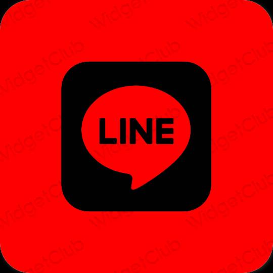 Estetyka neonowy róż LINE ikony aplikacji