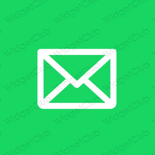 Estetický neonově modré Mail ikony aplikací