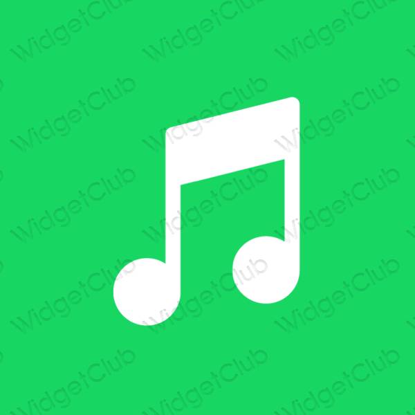 Estetický neonově modré Music ikony aplikací