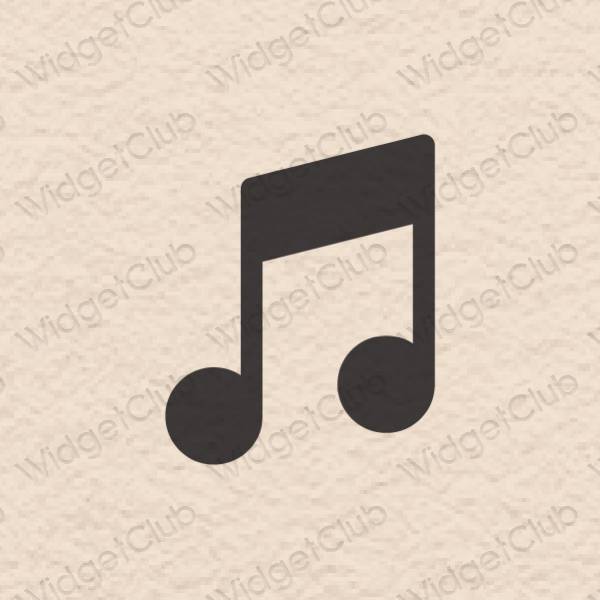 زیبایی شناسی رنگ بژ Music آیکون های برنامه