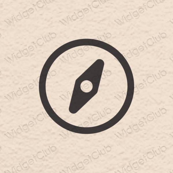 Aesthetic beige Safari app icons