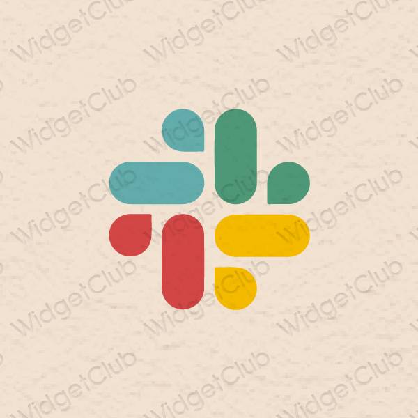 Aesthetic beige Slack app icons