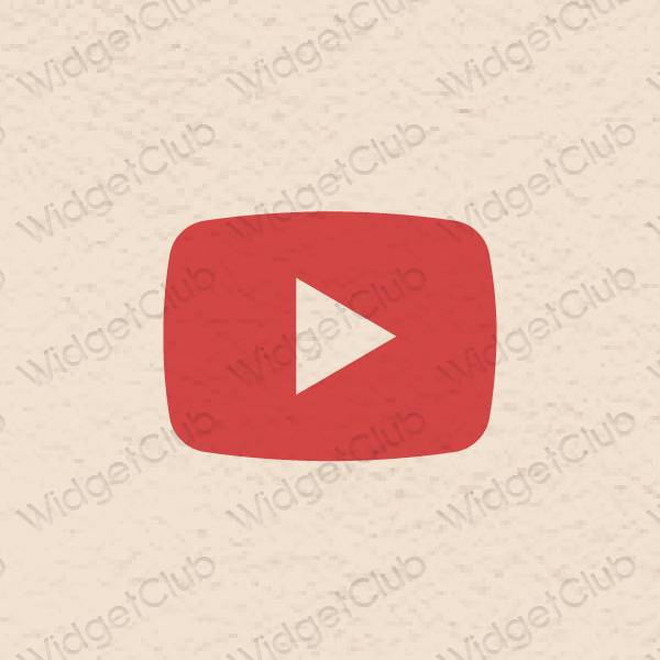 Aesthetic beige Youtube app icons