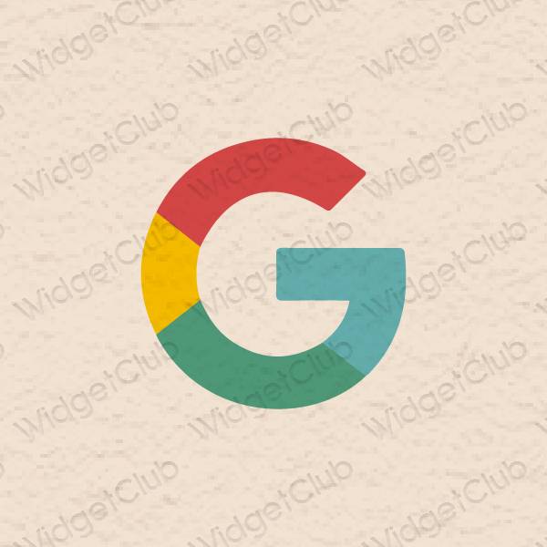 Ესთეტიური კრემისფერი Google აპლიკაციის ხატები