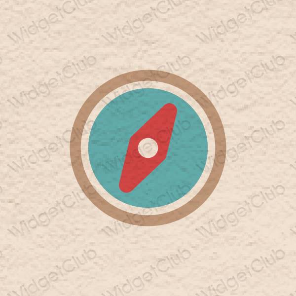 Aesthetic beige Safari app icons