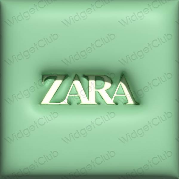 Estetické pastelovo modrá ZARA ikony aplikácií