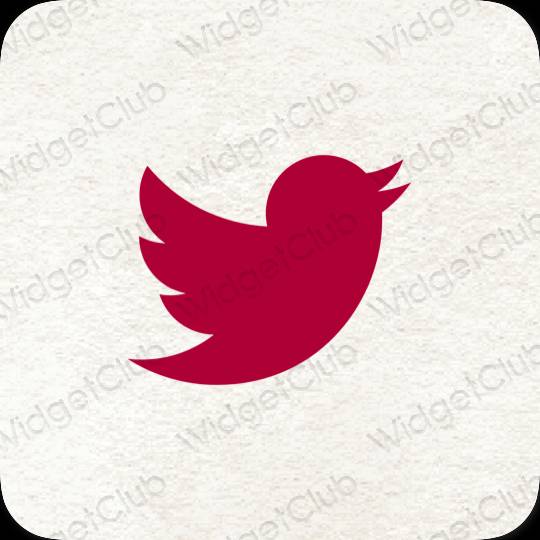 Esteetiline lilla Twitter rakenduste ikoonid