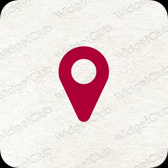 جمالي ليلكي Google Map أيقونات التطبيق
