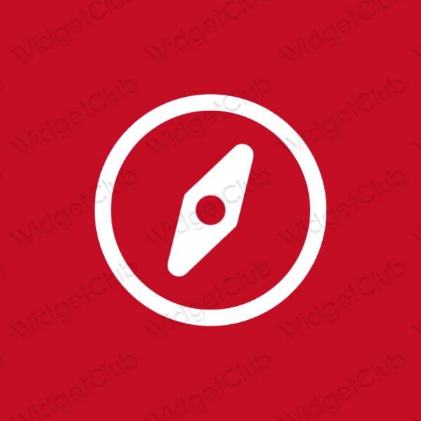 Aesthetic neon pink Safari app icons