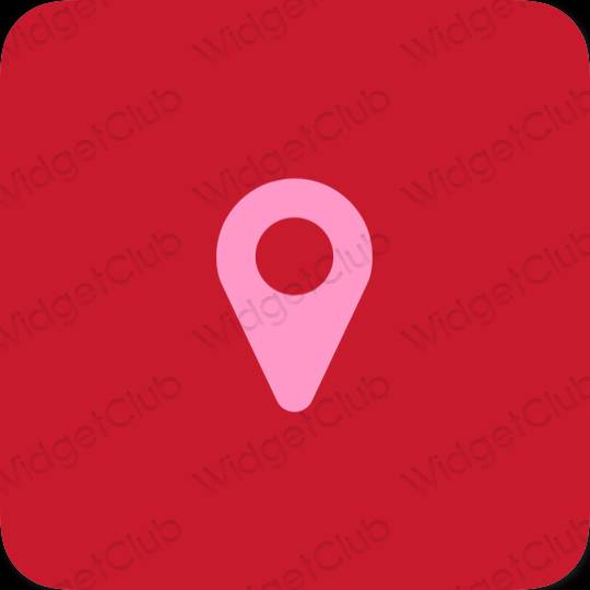 Estetik ungu Map ikon aplikasi