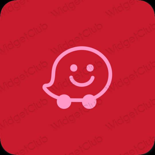 Aesthetic purple Waze app icons