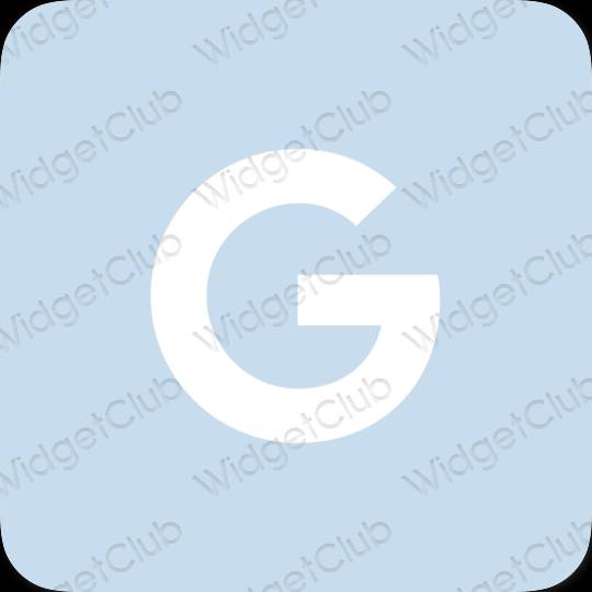 Estetický pastelově modrá Google ikony aplikací