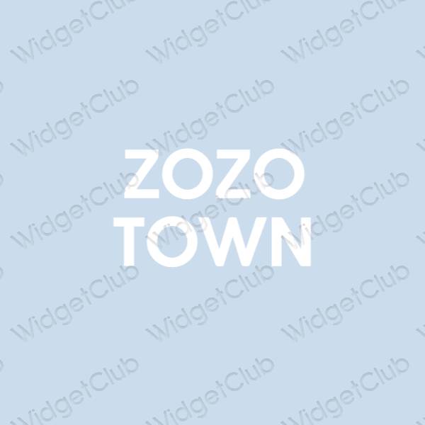 Aesthetic pastel blue ZOZOTOWN app icons