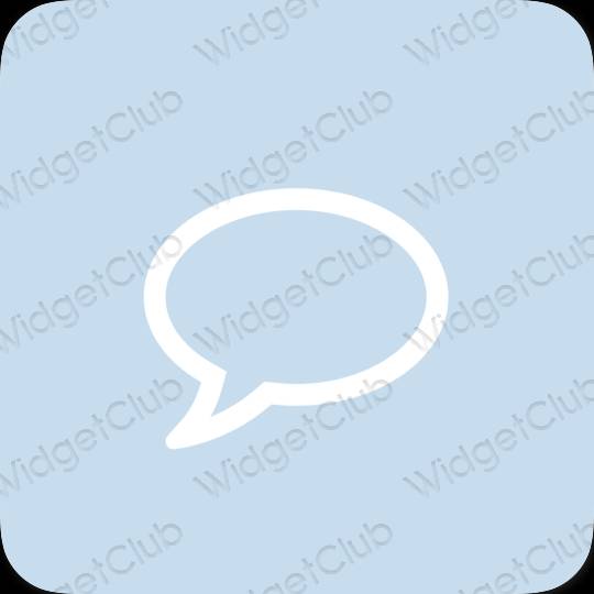 Aesthetic pastel blue Messages app icons