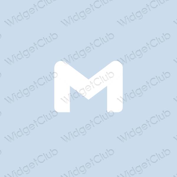 សោភ័ណ ពណ៌ខៀវ pastel Gmail រូបតំណាងកម្មវិធី