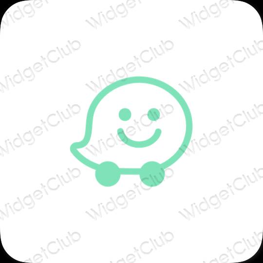 Estetske Waze ikone aplikacij