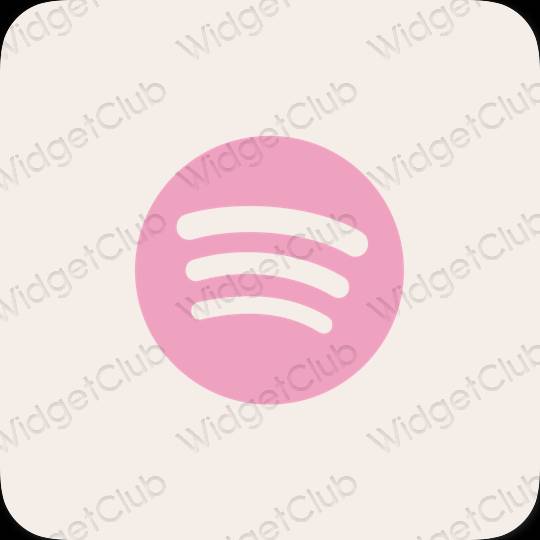 زیبایی شناسی رنگ بژ Spotify آیکون های برنامه