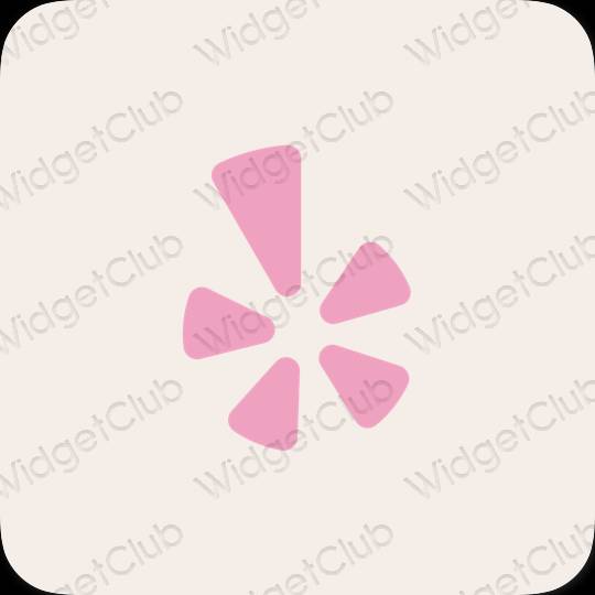 Aesthetic beige Yelp app icons