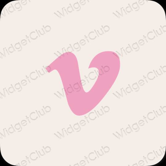 Aesthetic beige Vimeo app icons