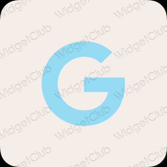 Ესთეტიური კრემისფერი Google აპლიკაციის ხატები