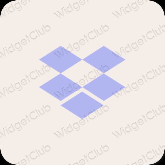 Estetyka beżowy Dropbox ikony aplikacji