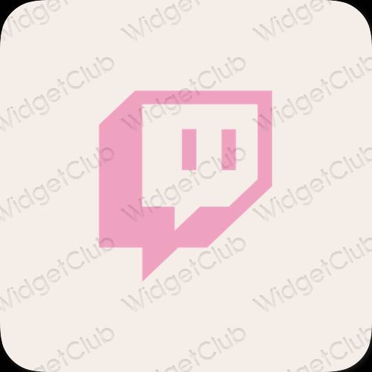 Aesthetic beige Twitch app icons