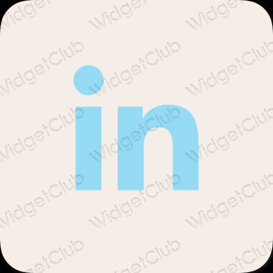 Ესთეტიური კრემისფერი Linkedin აპლიკაციის ხატები