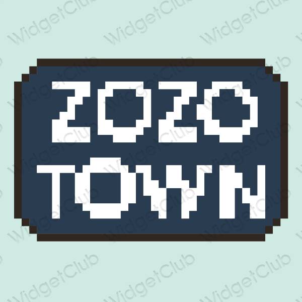 Aesthetic pastel blue ZOZOTOWN app icons