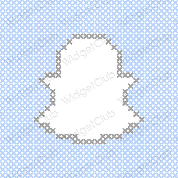 Aesthetic pastel blue snapchat app icons