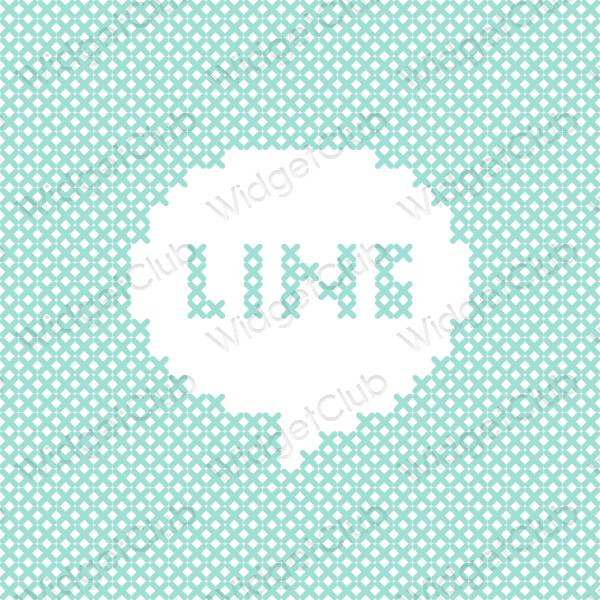 Aesthetic pastel blue LINE app icons
