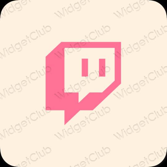 Estetski bež Twitch ikone aplikacija