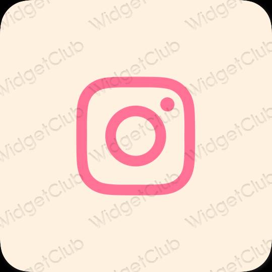 ベージュ Instagram おしゃれアイコン画像素材
